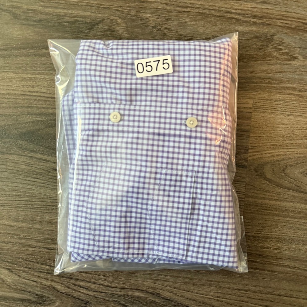 UNTUCKit Boudriotte Medium Gingham Check Button up Long Sleeve Shirt - Purple - Picture 13 of 13